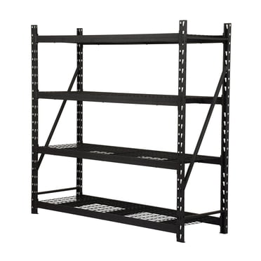 Astromach 4-Shelf Heavy Duty Industrial Storage Rack, Black