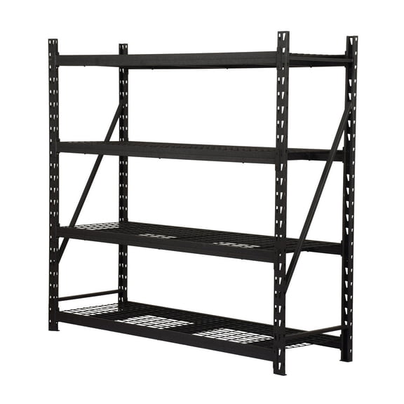 Astromach 4-Shelf Heavy Duty Industrial Storage Rack, Black