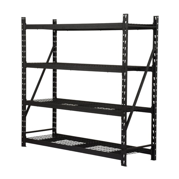 Astromach 4-Shelf Heavy Duty Industrial Storage Rack, Black