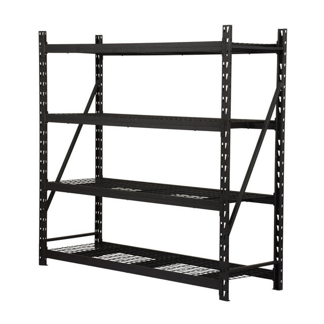 Astromach 4-Shelf Heavy Duty Industrial Storage Rack, Black