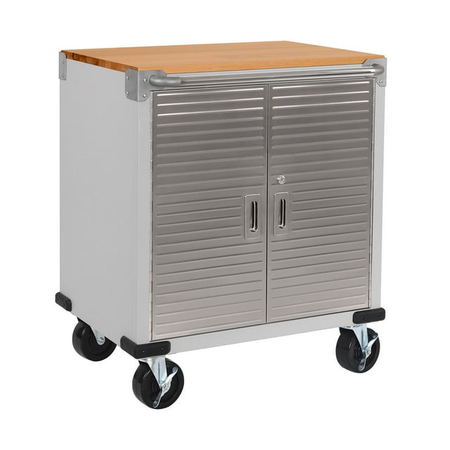 Seville Classics UltraHD 2 Door Rolling Cabinet, 28" W x 18” D x 34.5" H