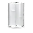 thumbnail image 1 of Breeze 36” x 36” x 77” Corner Shower Kit with Clear Glass, Walls, Base and Hardware, 1 of 13