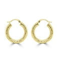 thumbnail image 2 of Diamond Cut Hoop Earrings in 14K Gold, 2 of 4