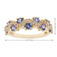 thumbnail image 4 of Round Cut Genuine Gemstone and Diamond Accent Band in 14K Gold, 4 of 5