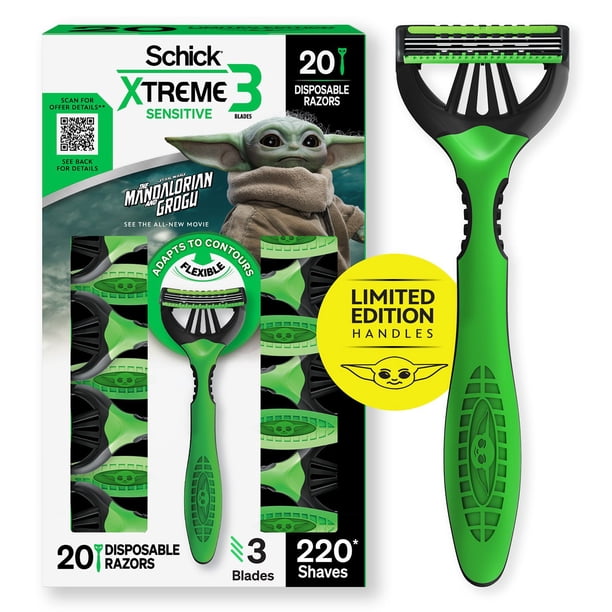 Schick Xtreme3 Mandalorian Disposable Razors for Men, 20 ct