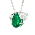 thumbnail image 5 of Pear Cut Lab Gemstone Earring and Necklace Set in Sterling Silver, 5 of 7