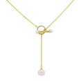thumbnail image 1 of Freshwater Cultured 9.5mm Pearl Drop Lariat Toggle Necklace in 14K Gold, 1 of 8