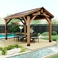 thumbnail image 1 of Backyard Discovery Norwood Cedar Gazebo with PowerPort, Choose Size, 1 of 15