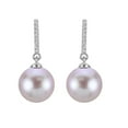 thumbnail image 2 of 8-9mm Cultured Freshwater Pearl and Diamond (0.05 cttw) Drop Earrings in 14K Gold, 2 of 4