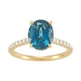 thumbnail image 1 of Oval Cut London Gemstone & 0.19 CT.T.W. Diamond Ring in 14K Gold, 1 of 7
