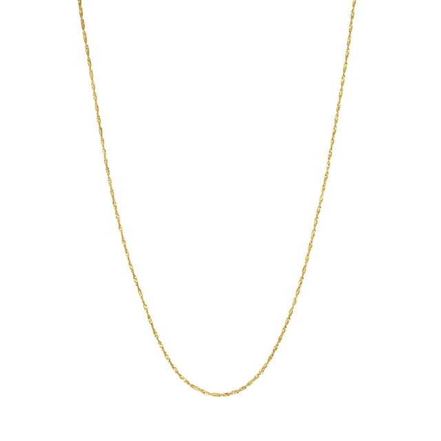 Diamond Cut Singapore Chain Necklace in 14K Yellow Gold