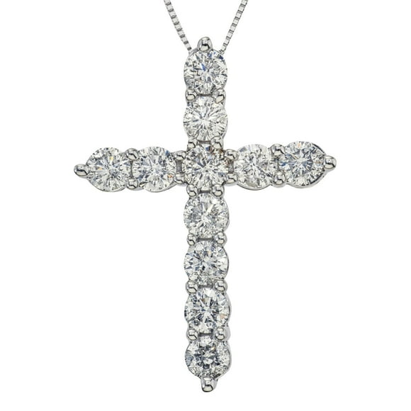 2.00 CT. T.W. Diamond Cross Pendant in 14K Gold