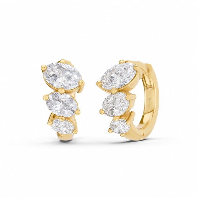 Lab Created Oval Diamond 0.96 CT. T.W Earrings in 14K Gold