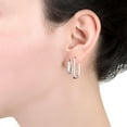 thumbnail image 4 of Huggie Hoop & Paperclip Earring Set in Sterling Silver, 4 of 8