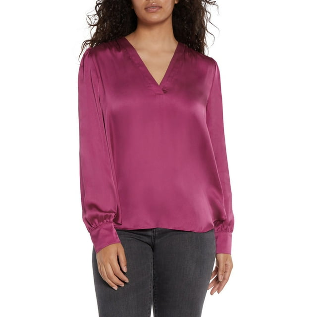 Express Women's Satin V-Neck Top