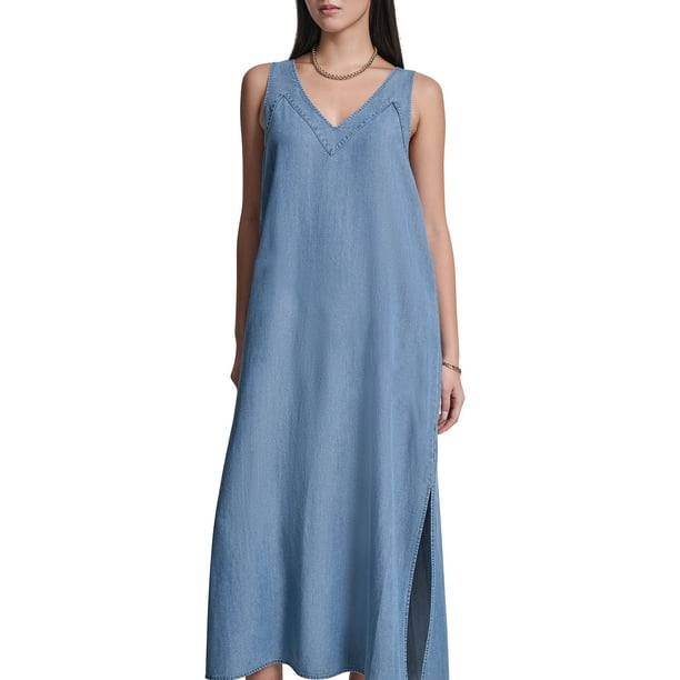 dkny dresses blue DKNY Blue Velvet Dress – OWNI