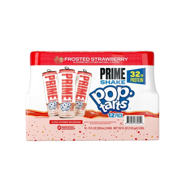Prime 32g Protein Ultra-Filtered Milk Shake, Pop-Tarts Frosted Strawberry, 11 fl. oz., 12 pk.