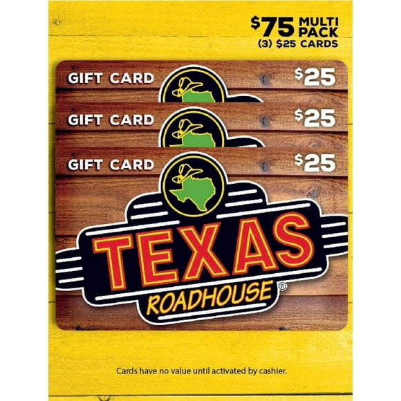 Texas Roadhouse $75 Gift Card Multi-Pack, 3 x $25
