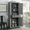 thumbnail image 3 of Crosley Furniture Seaside Coastal Pantry Storage Cabinet with Shelves, 3 of 19