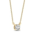 thumbnail image 2 of Round Cut Diamond Solitaire Necklace in 18K Gold, 2 of 5