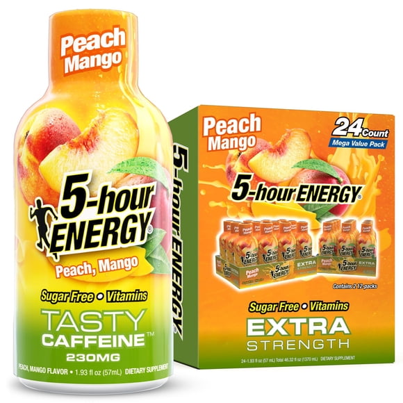 5-hour ENERGY Shot, Extra Strength, Peach Mango 1.93 oz., 24  pk.