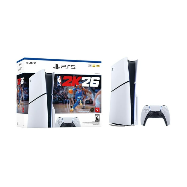 Sony PlayStation 5 Console Slim Disc Edition, 1TB - NBA 2K26