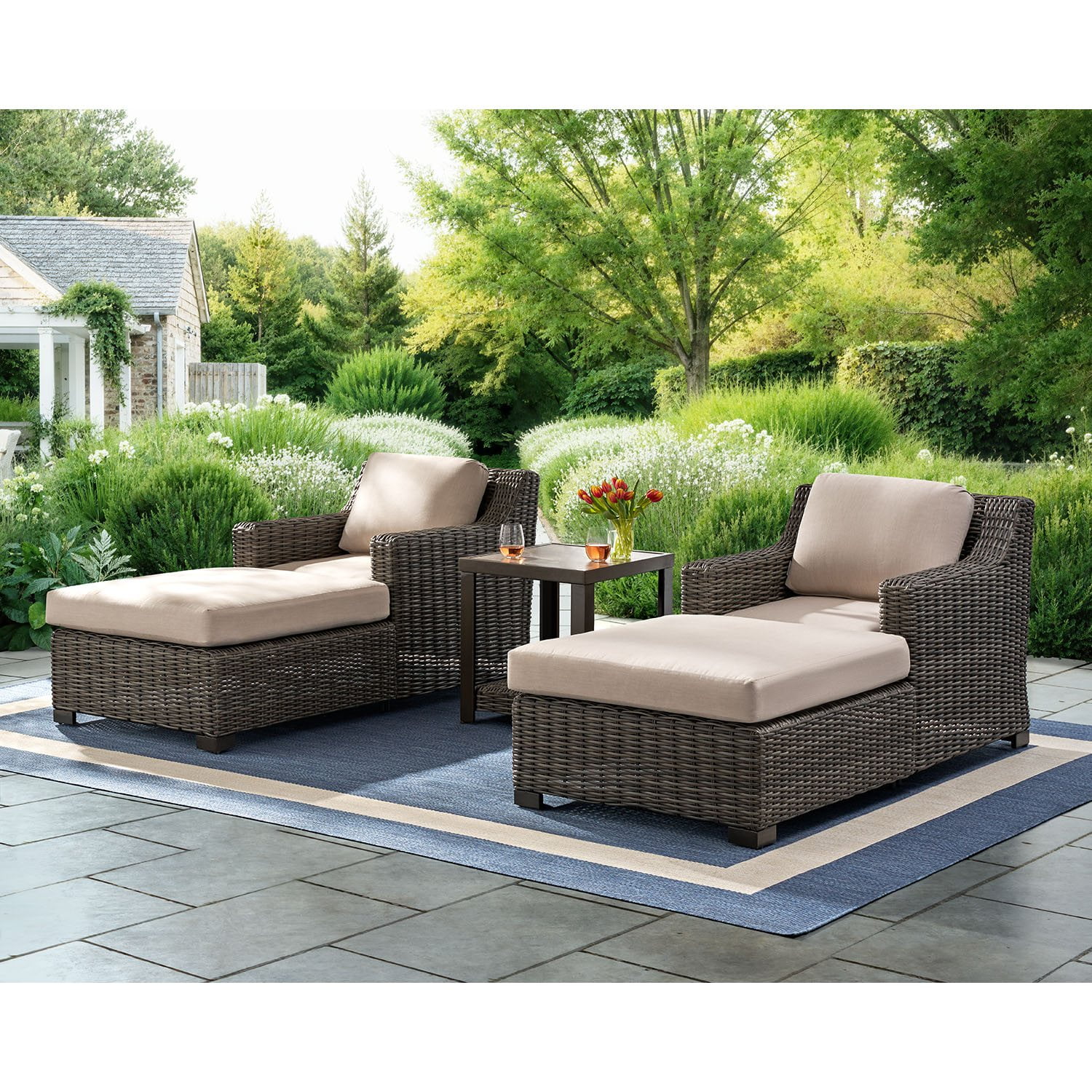 Member’s Mark Breck 3 Piece Chaise Lounge Set with Sunbrella Fabric