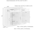 thumbnail image 4 of Crosley Furniture Stanton 3-Piece Sideboard & Glass Door Pantry Set, White, 4 of 15