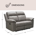 thumbnail image 5 of Manhattan Top-Grain Leather 3-Piece Reclining Sofa Set, Assorted Colors, 5 of 18