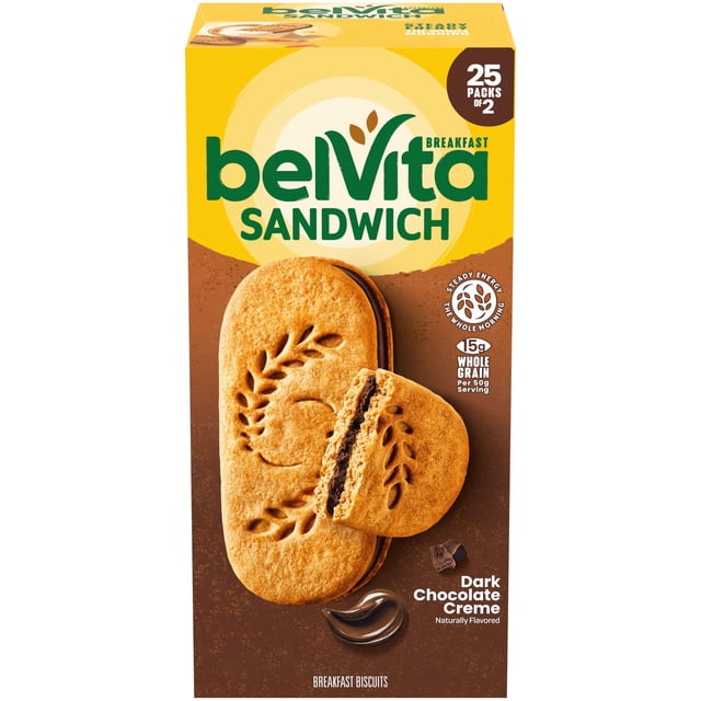 belVita Dark Chocolate Creme Breakfast Biscuits 25 pk.