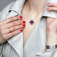 thumbnail image 6 of Garnet and African-Amethyst Cocktail Pendant in Sterling Silver, 6 of 6
