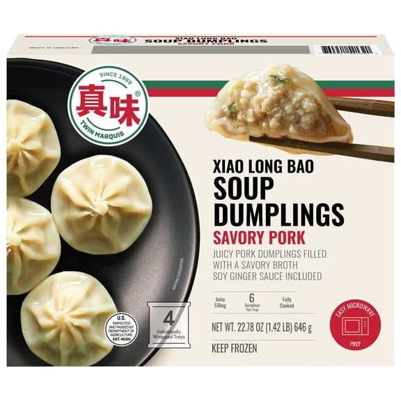 Twin Marquis Xiao Long Bao Savory Pork Frozen Soup Dumplings, 22.78 oz., 4 PK