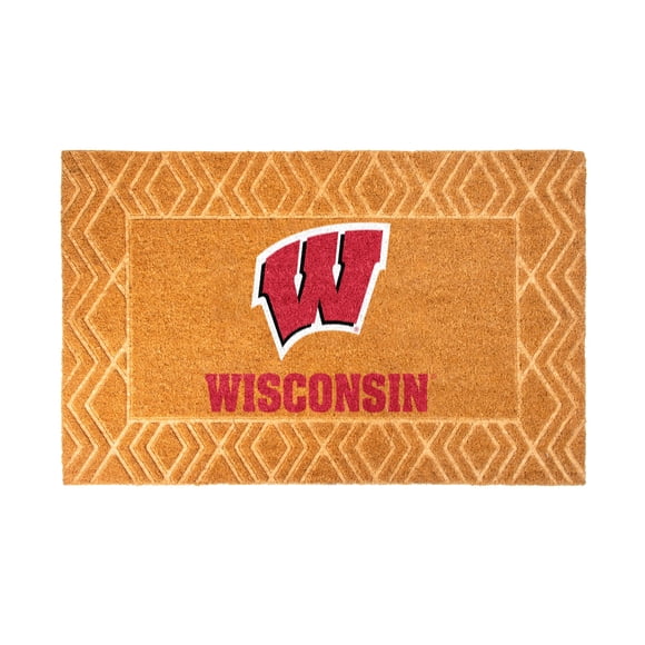 Logo Brands Wisconsin Badgers Coir Outdoor Mat