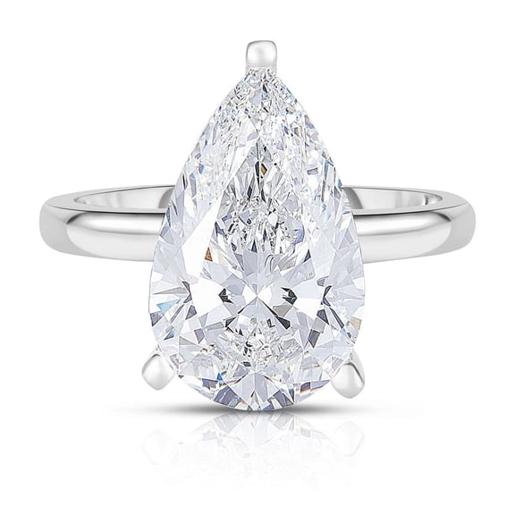 Lab Created Pear Cut Solitaire Diamond Ring