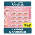thumbnail image 1 of Venus Comfortglide Women's Razor Handle + 12 Cartridges, White Tea, 1 of 11