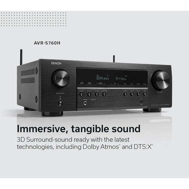 Denon AVR S760H 7.2ch 8K AV Receiver with 3D Audio, Voice Control