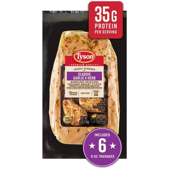 Tyson Classic Garlic & Herb Chicken Breast Filets, 6 oz., 6 ct.