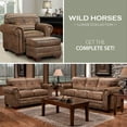 thumbnail image 15 of Wild Horses Rustic Faux-Leather Sleeper Sofa, 15 of 15