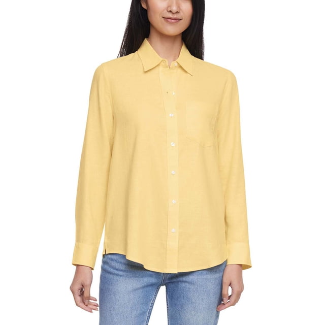 Gap Women's Linen Blend Button-Down Shirt