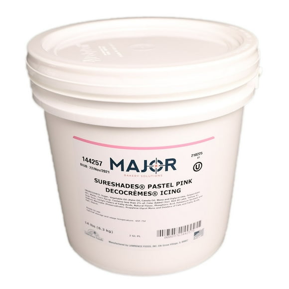 Major DecoCremes Buttercreme Icing Bucket, Pastel Pink, 14 lbs.