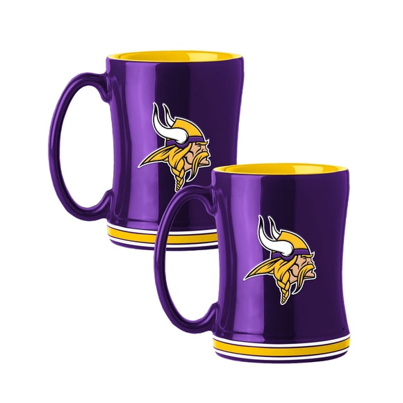 Logo Brands Minnesota Vikings 14oz Relief Mug Set