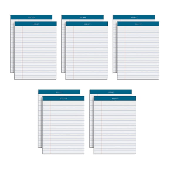 Docket Legal Writing Pads Ruled, 8.5" x 11.75", 10-pk.