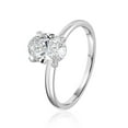 thumbnail image 3 of Lab Created Oval Cut Diamond Solitaire Ring in 18K Gold, 3 of 9