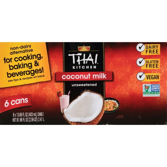 Thai Kitchen Unsweetened Coconut Milk 13.66 fl. oz. cans, 6 pk.