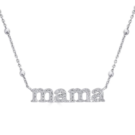 Sterling Silver and Diamond Identity Necklace