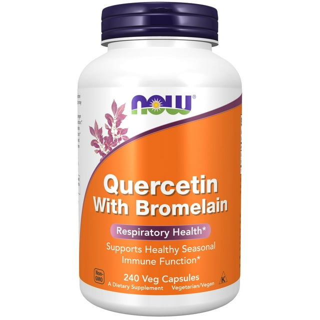 NOW Supplements Quercetin with Bromelain Capsules, Respiratory Health and Healthy Immune Function* (240 ct.)
