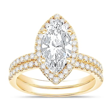 2.60 CT.T.W. Marquise Lab Created Diamond Bridal Set in 18K Gold