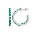 thumbnail image 1 of Oval Cut Gemstone Inside Out Hoop Earrings in Sterling Silver, 1 of 4
