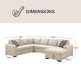 thumbnail image 5 of Dylan Stain-Resistant Fabric 6 Seat Storage Sectional With Pullout Bed, Assorted Colors, 5 of 10