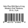 thumbnail image 1 of Velo Plus Wild Berry 6 mg Modern Oral Tobacco, 20 ct., 5 pk., 1 of 1